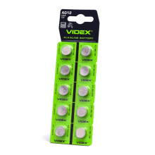 Батарейка годинникова Videx AG12/LR43 BLISTER CARD кратно10 шт · VIDEX · 23271