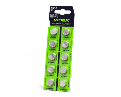 Батарейка годинникова Videx AG12/LR43 BLISTER CARD 10 шт