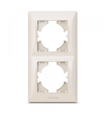 Рамка кремова на 2 місця вертикальна VIDEX BINERA