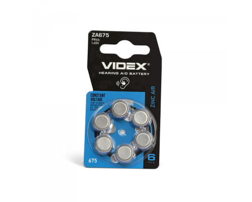 Батарейка повітряно цинкова Videx ZA675 (PR44) BLISTER 6
