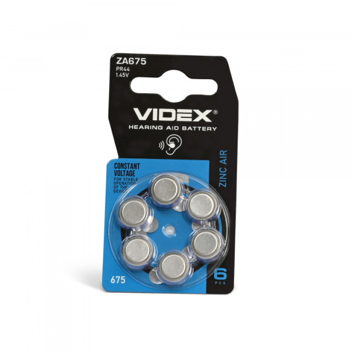 Батарейка повітряно цинкова Videx ZA675 (PR44) BLISTER 6 ціна за 1 шт · VIDEX · 24219