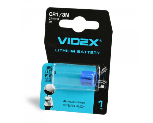 Батарейка літієва Videx CR1/3N 1шт BLISTER