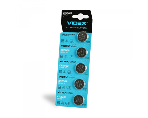 Батарейка літієва Videx CR2032 5шт BLISTER CARD