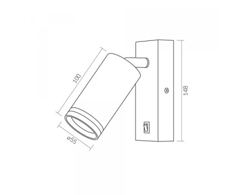 Світильник VIDEX під лампу GU10 SPF05E настінний з кнопкою білий