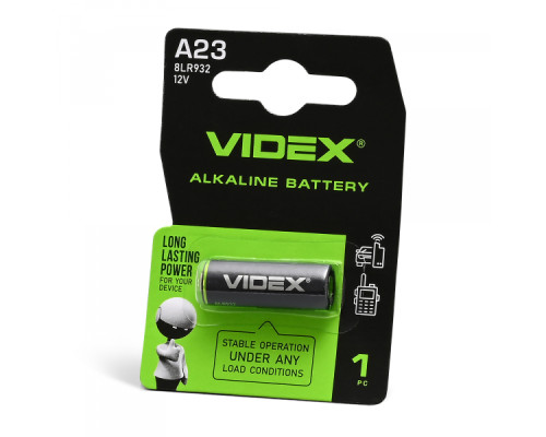 Батарейка лужна Videx А23/Е23А 1шт BLISTER CARD