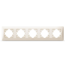 Рамка кремова на 5 місць горизонтальна VIDEX BINERA