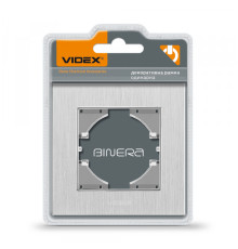 Рамка срібний алюміній одинарна горизонтальна VIDEX BINERA