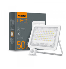 LED прожектор VIDEX F2e 50W 5000K з датчиком руху та освітленості