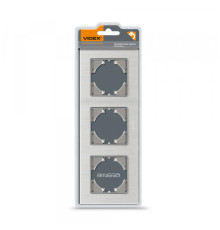 Рамка срібний алюміній на 3 місця горизонтальна VIDEX BINERA