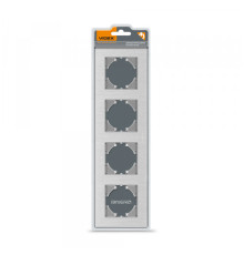 Рамка срібний алюміній на 4 місця горизонтальна VIDEX BINERA