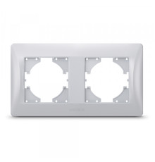 Рамка срібний шовк на 2 місця горизонтальна VIDEX BINERA