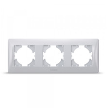 Рамка срібний шовк на 3 місця горизонтальна VIDEX BINERA