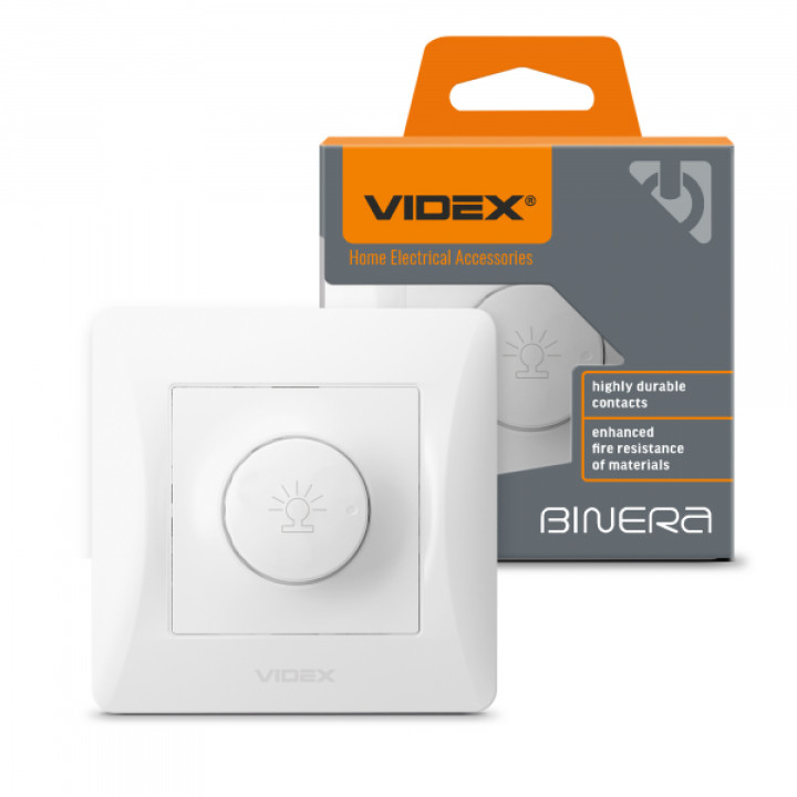 Димер 600Вт білий VIDEX BINERA · VIDEX · 24437