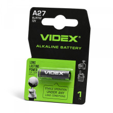Батарейка лужна Videx А27 1шт BLISTER CARD · VIDEX · 24237