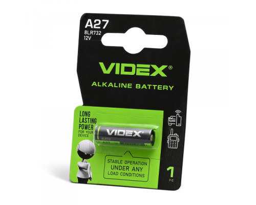 Батарейка лужна Videx А27 1шт BLISTER CARD