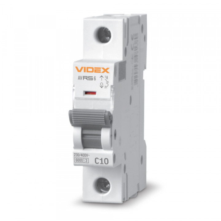 Автоматичний вимикач RS6 1п 10А 6кА С VIDEX RESIST · VIDEX · 26546
