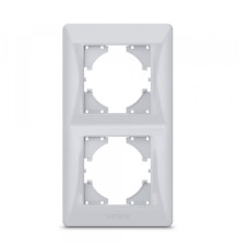 Рамка срібний шовк на 2 місця вертикальна VIDEX BINERA