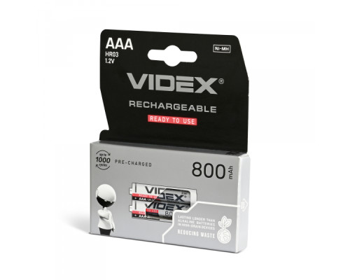 Акумулятори Videx HR03/AAA 800mAh double blister/2шт