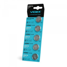 Батарейка літієва Videx CR2016 5шт BLISTER CARD ціна за 1 шт · VIDEX · 22925