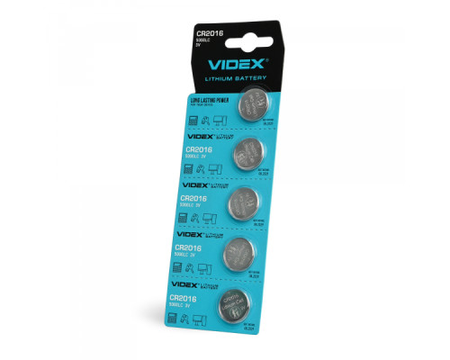 Батарейка літієва Videx CR2016 5шт BLISTER CARD