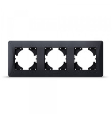 Рамка чорний графіт на 3 місця горизонтальна VIDEX BINERA