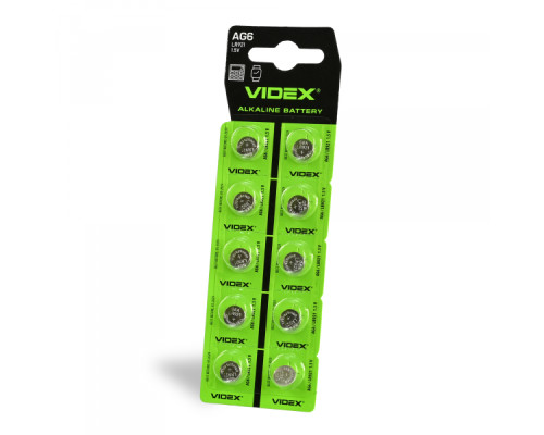 Батарейка годинникова Videx AG 6/LR921 BLISTER CARD 10 шт