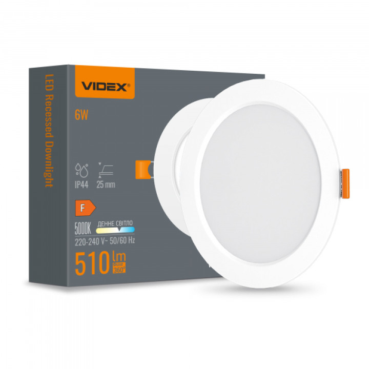 LED світильник Back вбудований круглий VIDEX 6W 5000K · VIDEX · 26338