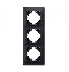 Рамка чорний графіт на 3 місця вертикальна VIDEX BINERA