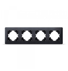 Рамка чорний графіт на 4 місця горизонтальна VIDEX BINERA