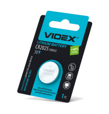 Батарейка літієва Videx CR2025 1шт BLISTER CARD