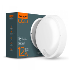 LED світильник з датчиком ІЧ IP54 круглий VIDEX 12W 5000K сенсорний білий