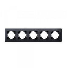 Рамка чорний графіт на 5 місць горизонтальна VIDEX BINERA