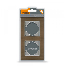 Рамка шоколадний алюміній на 2 місця горизонтальна VIDEX BINERA