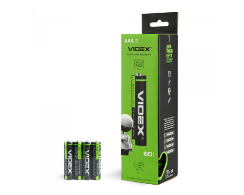 Батарейка лужна Videx LR03/AAA 4шт SHRINK