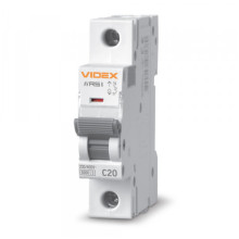 Автоматичний вимикач RS6 1п 20А 6кА С VIDEX RESIST · VIDEX · 26548