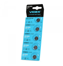 Батарейка літієва Videx CR1220 5шт BLISTER CARD