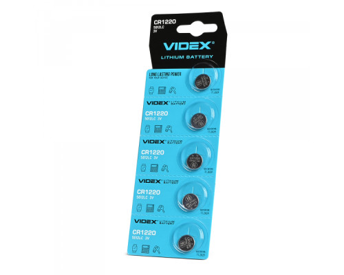 Батарейка літієва Videx CR1220 5шт BLISTER CARD
