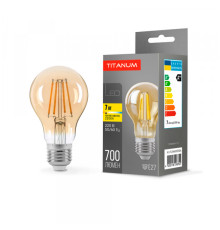 LED лампа TITANUM  Filament A60 7W E27 2200K бронза