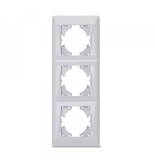 Рамка срібний шовк на 3 місця вертикальна VIDEX BINERA