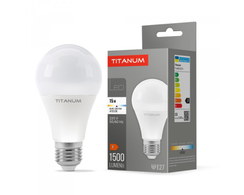 LED лампа TITANUM A65 15W E27 4100K