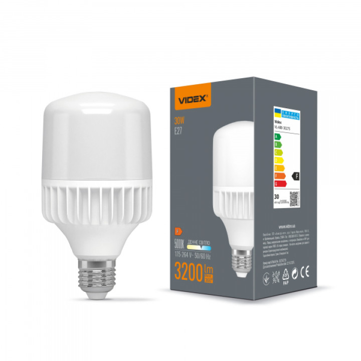 LED лампа VIDEX A80 30W E27 5000K · VIDEX · 25002