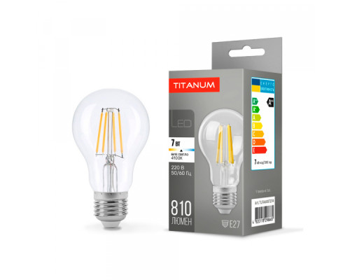 LED лампа TITANUM  Filament A60 7W E27 4100K
