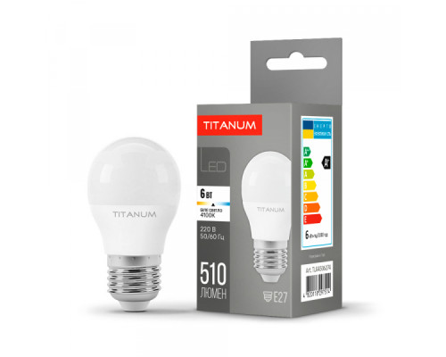 LED лампа TITANUM G45 6W E27 4100K