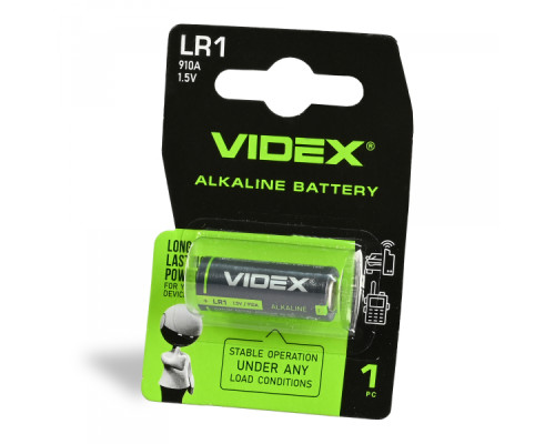 Батарейка лужна Videx LR1 1шт BLISTER