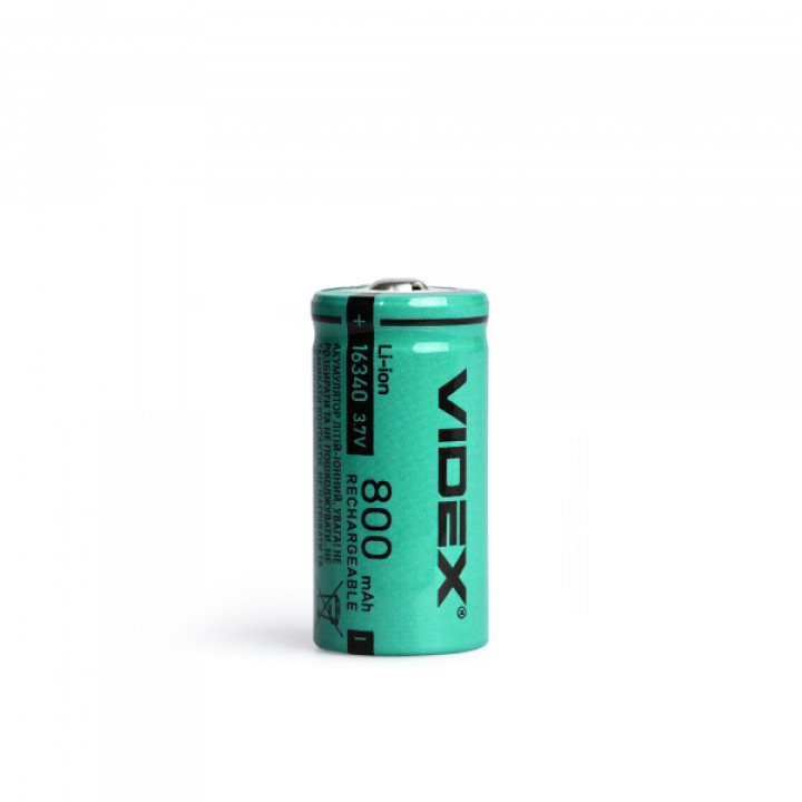 Акумулятор Videx літій-іонний 16340 (без захисту) 800mAh bulk/1шт · VIDEX · 23809