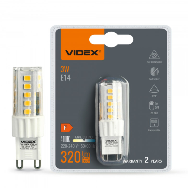 LED лампа VIDEX G9S 4W G9 4100K · VIDEX · 25755