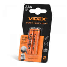 Батарейка сольова Videx R03P/AAA 2шт SMALL BLISTER ціна за 1 шт · VIDEX · 21161