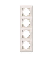 Рамка кремова 4 місця вертикальна VIDEX BINERA