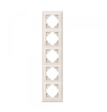 Рамка кремова 5 місць вертикальна VIDEX BINERA