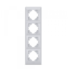 Рамка срібний шовк на 4 місць вертикальна VIDEX BINERA